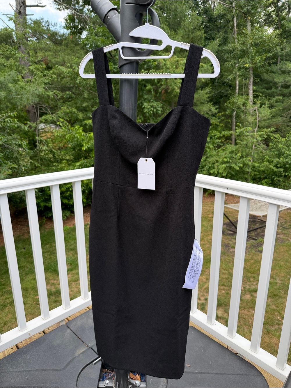 Dress the Population Black Midi Sheath Dress with Square Straps - Picture 4 of 8